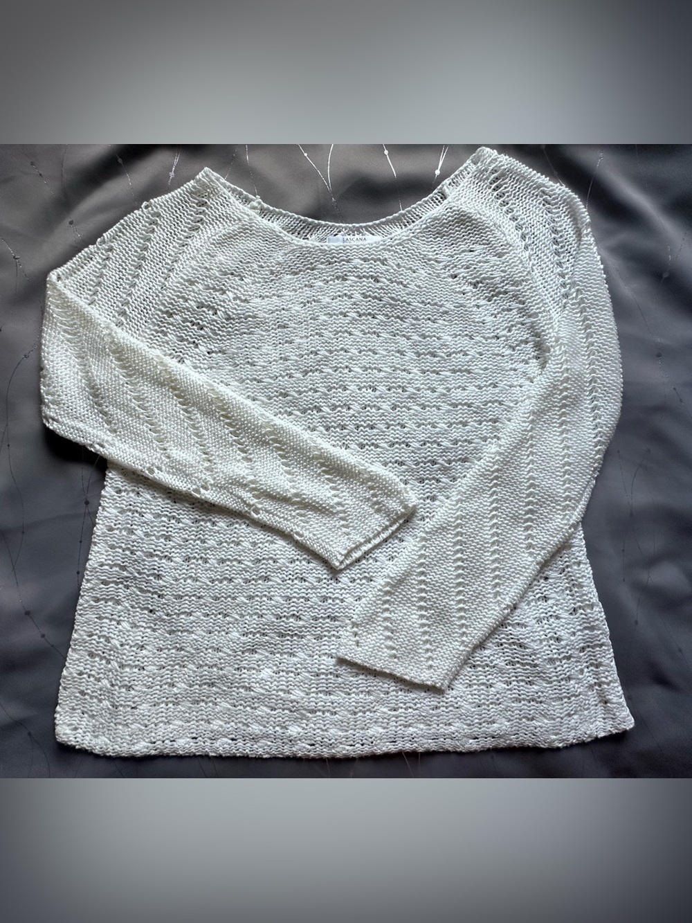 Lascana by Venus - Boat Neck Open Knit Cream Sweater